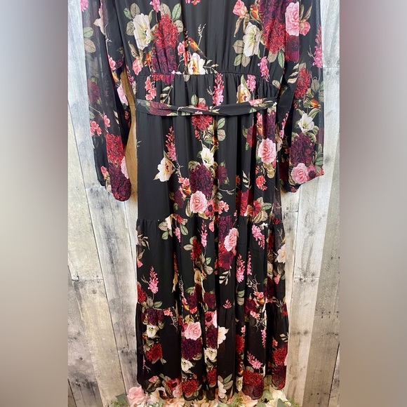 City Chic Floral Paradise Long Sleeve Maxi Dress Size 18. - Picture 9 of 15